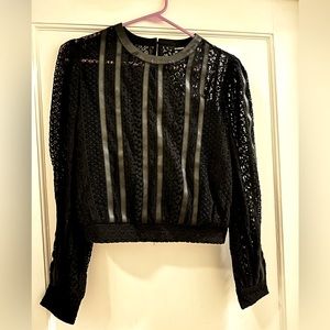 Practically new Express Black and Faux Leather Top